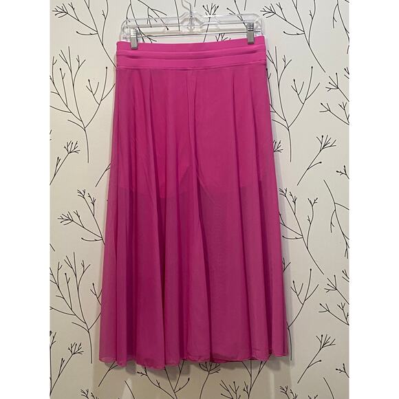 NWT HALARA High Waisted Drawstring Skirt Skort Sheer MEDIUM Strawberry Moon NEW - Picture 6 of 8